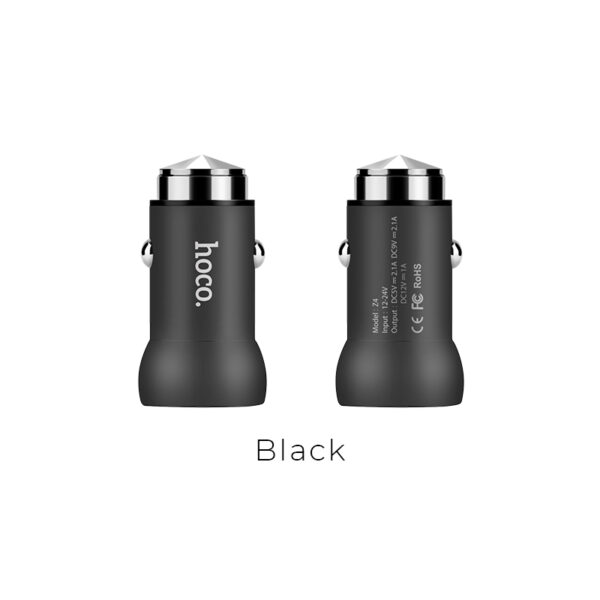 HOCO - Z4 CAR CHARGER SINGLE QC2.0  CHARGER 2,1A BLACK