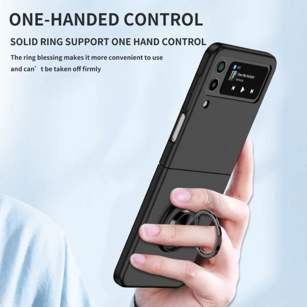 SAMSUNG F721B Galaxy Z Flip 4 5G - ΘΗΚΗ ΣΙΛΙΚΟΝΗΣ FINGER RING ΜΑΥΡΗ