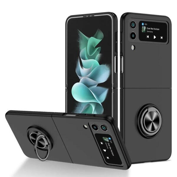 SAMSUNG F721B Galaxy Z Flip 4 5G - ΘΗΚΗ ΣΙΛΙΚΟΝΗΣ FINGER RING ΜΑΥΡΗ