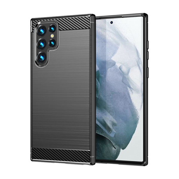 SAMSUNG S918B Galaxy S23 Ultra - ΘΗΚΗ ΣΙΛΙΚΟΝΗΣ CARBON ΜΑΥΡΗ