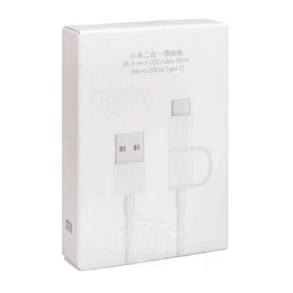 XIAOMI Regular USB to Type-C / micro USB Cable 0.3m White