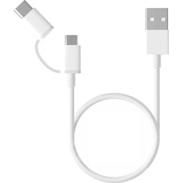 XIAOMI Regular USB to Type-C / micro USB Cable 0.3m White