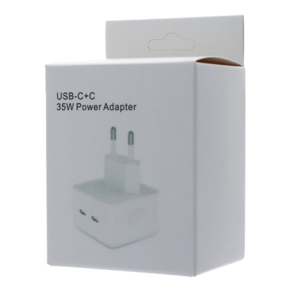 USB TRAVEL CHARGER 35W DUAL Type-C WHITE UNIVERSAL