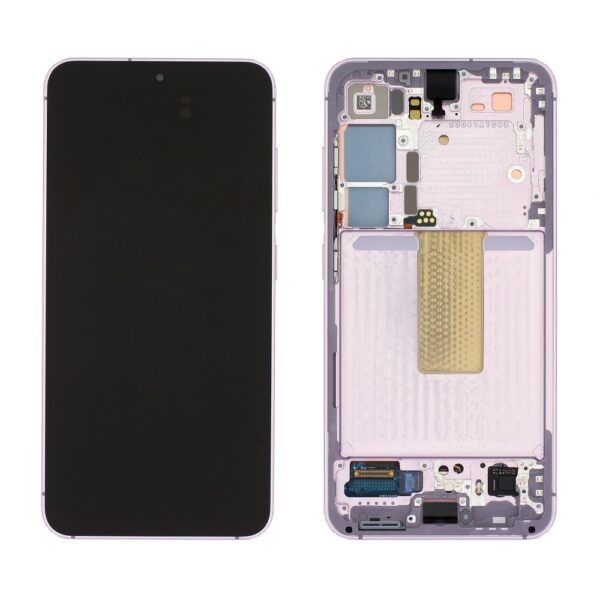 SAMSUNG S911B Galaxy S23 - LCD - Complete front + Touch + Frame Green Original Service Pack
