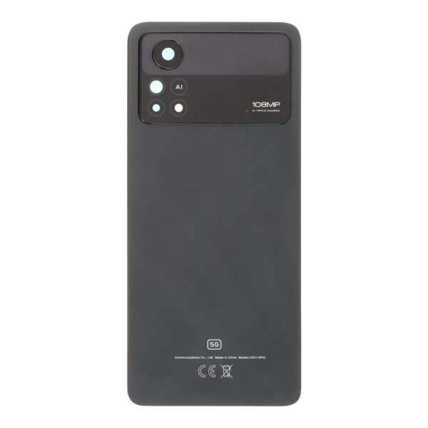 XIAOMI Poco X4 Pro 5G - Battery cover + Adhesive + Camera Lens Black Original