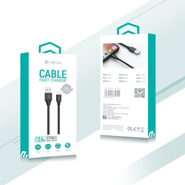DEVIA Gracious Series data Cable for Type-C Black (5V,2.4A 2M)