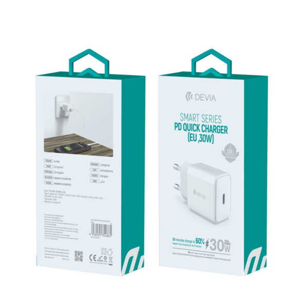 DEVIA wall charger Smart PD 30W 1x USB-C white
