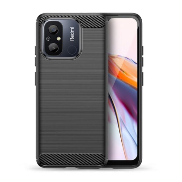 XIAOMI Redmi 12C - ΘΗΚΗ ΣΙΛΙΚΟΝΗΣ CARBON ΜΑΥΡΗ