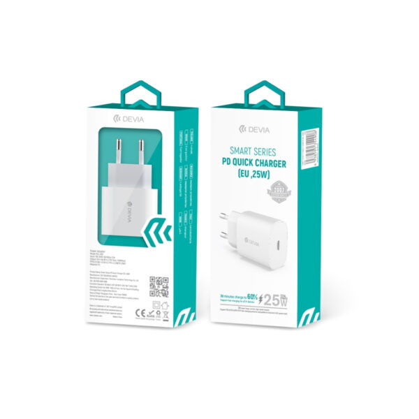 DEVIA wall charger Smart PD 25W 1x USB-C (EU,25W)