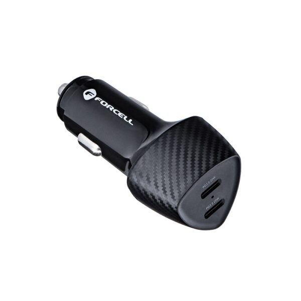 FORCELL CARBON carcharger 2x Type C PD 3.0 PD20W CC50-2C black (40W)