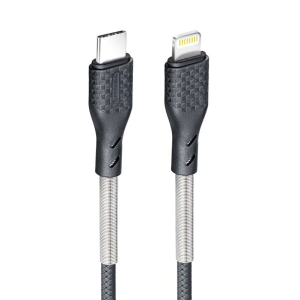 FORCELL Carbon cable Type C to Lighninng 8-pin PowerDelivery PD27W CB-01C black 1m