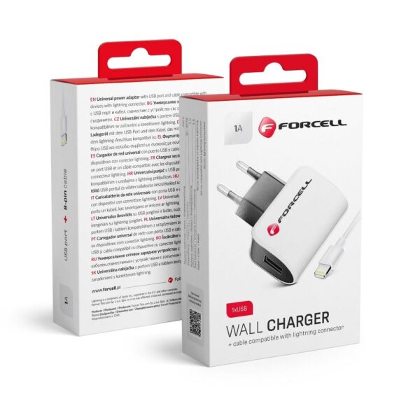 FORCELL Travel Charger 1A with Lightning cable