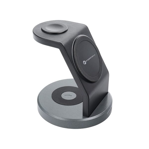 FORCELL wireless charger Qi 3in1 15W Solid Mag Charger support MagSafe black