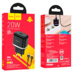 HOCO - N24 Victorious TRAVEL FAST CHARGER Type C PD 20W + Type C Cable BLACK