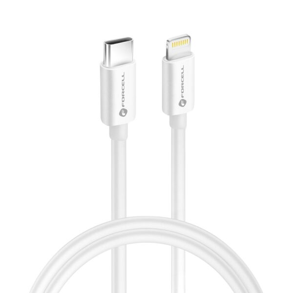 FORCELL cable Type C to Lightning 8-pin MFi 3A/9V 30W (Max) C901 1m white