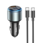 HOCO - NZ9 car charger USB QC + 2x Type C with cable Type C to Type C PD 95W Galloper black