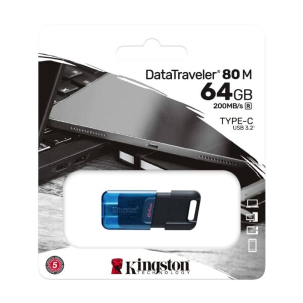 Kingston pendrive DataTraveler 80M USB-C 200MB/s 64GB black and blue