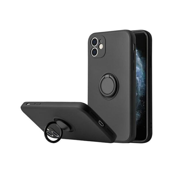 XIAOMI Redmi 12 / Redmi 12 5G - ΘΗΚΗ ΣΙΛΙΚΟΝΗΣ FINGER RING ΜΑΥΡΗ