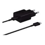 SAMSUNG - ORIGINAL USB-C Fast Travel Charger 25W BLACK WITH TYPE-C CABLE , BLISTER