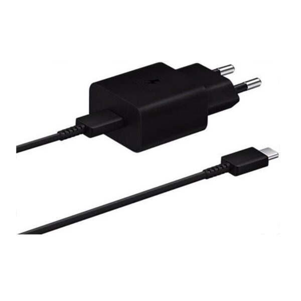 SAMSUNG - ORIGINAL USB-C Fast Travel Charger 25W BLACK WITH TYPE-C CABLE , BLISTER
