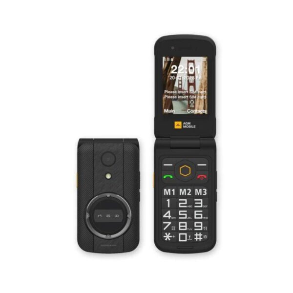 AGM M8 FLIP Μαύρο αδιάβροχο κινητό τηλέφωνο με πορτάκι