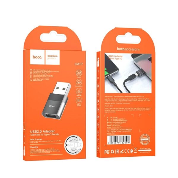 HOCO - ADAPTER OTG from Type C (female) to USB A black