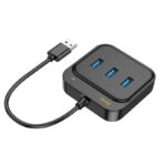 HOCO - HB35 adapter HUB 4in1 Typ C to USB3.0 3+RJ45 100Mbps Gigabit Ethernet 0,2m black