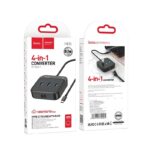 HOCO - HB35 adapter HUB 4in1 Type C to USB3.0 x3 + RJ45 Gigabit Ethernet 0,2m black