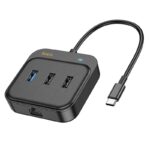 HOCO - HB37 adapter HUB 6in1 Type C to HDTV + RJ45 + USB3.0 + USB2.0 x2 + PD100W Multiport 0,2m