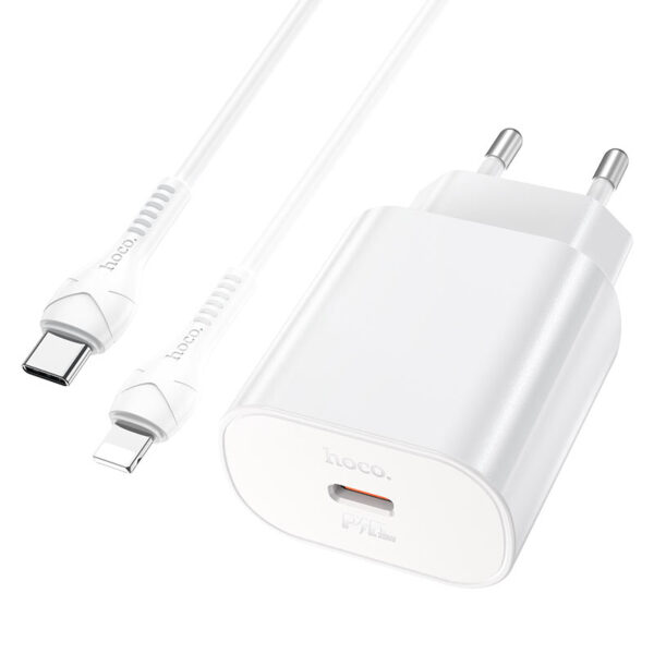 HOCO - N14 TRAVEL CHARGER PD 20W + LIGHTNING Cable White