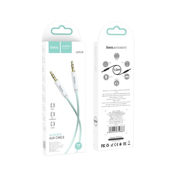 HOCO - UPA19 cable 3.5mm audio to Jack 3,5mm UPA19 1m Green