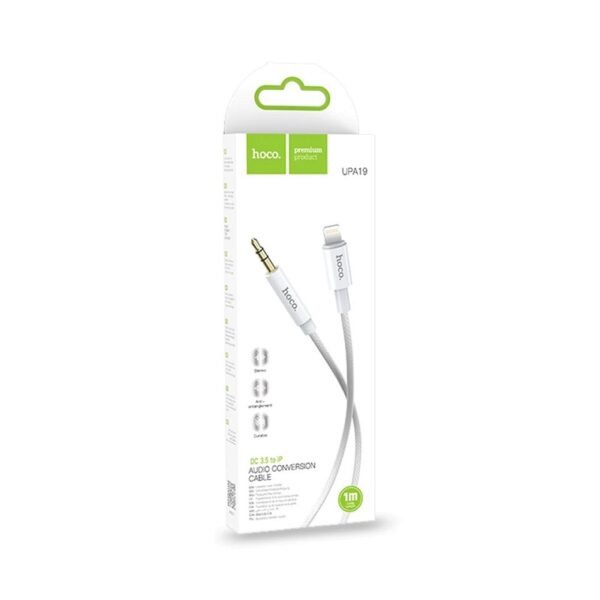 HOCO - UPA19 cable AUX Audio Jack 3,5mm to Type C 1m Silver