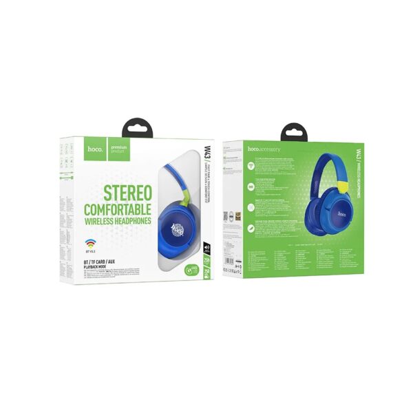HOCO - W43 headset Ασύρματα & Ενσύρματα Adventure Blue