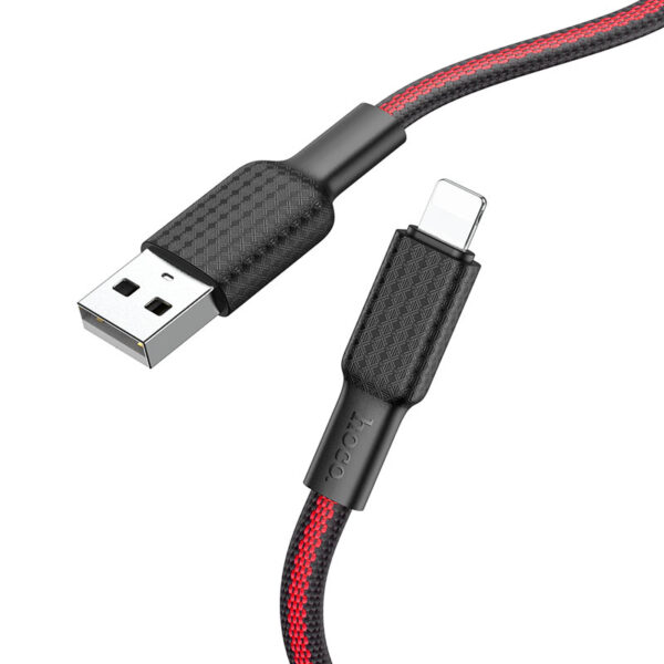 HOCO - X69 DATA CABLE USB TO LIGHTNING 1m 2.4A BLACK RED