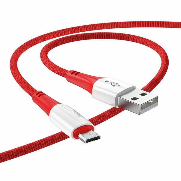HOCO - X70 FERRY FAST CHARGE DATA CABLE microUSB 2.4A 1m RED