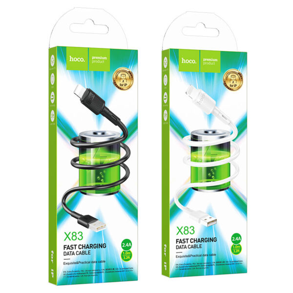 HOCO - X83 DATA CABLE USB TO LIGHTNING 1m 2.4A BLACK