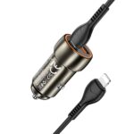 HOCO - Z46 car charger Type C + USB QC3.0 Power Delivery 20W with cable Lightning metal gray