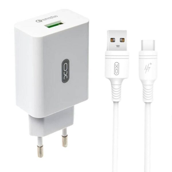 XO - L36 wall charger QC 3.0 18W 1x USB + Type-C WHITE