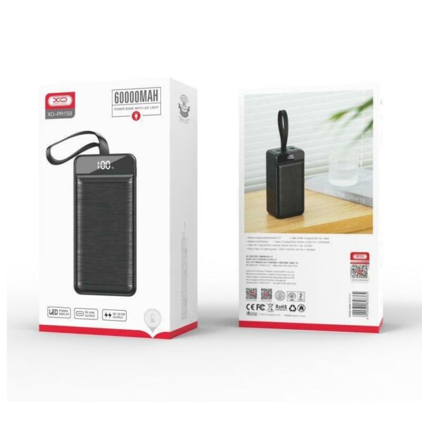 XO - PR159 POWERBANK 60.000mAh 20W PD, 22.5W QC Black