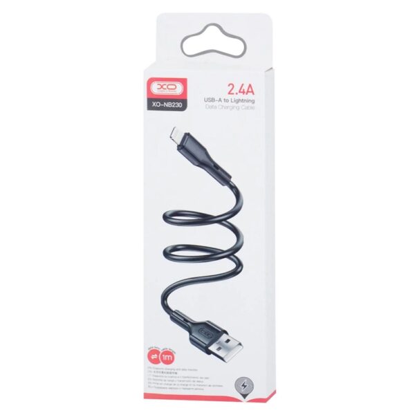 XO - cable NB230 USB - Lightning 1m 2,4A black