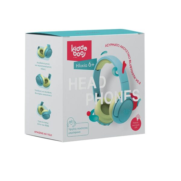 Kiddoboo Bluetooth 5.3 Headphones KBHB02-MNT Ocean Mint