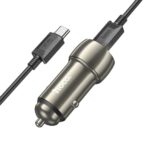 HOCO - Z48 car charger 2x Type C + cable Type C to Type C 40W metal gray
