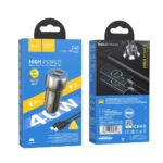 HOCO - Z48 car charger 2x Type C + cable Type C to Type C 40W metal gray