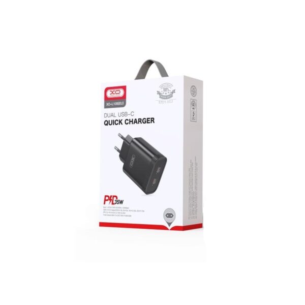 XO - L105 wall charger 2xUSB-C 35W BLACK