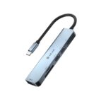 Devia adapter HUB 5in1 USB-C 3.1 to 3x USB 3.0 + SD/TF + PD deep gray