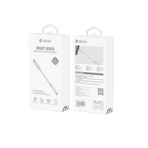 Devia adapter Smart USB-C - jack 3,5mm white