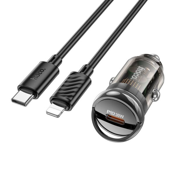 HOCO - Z53 car charger Type C + cable Type C to Apple Lightning 8-pin PD 30W Black