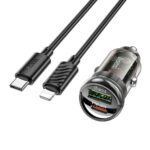HOCO - Z53A car charger USB QC3.0 + Type C + cable Type C to Apple Lightning 8-pin PD 30W black