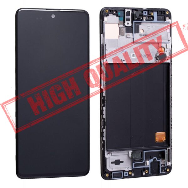 SAMSUNG A515F Galaxy A51 - LCD + Touch + Frame Black Copy