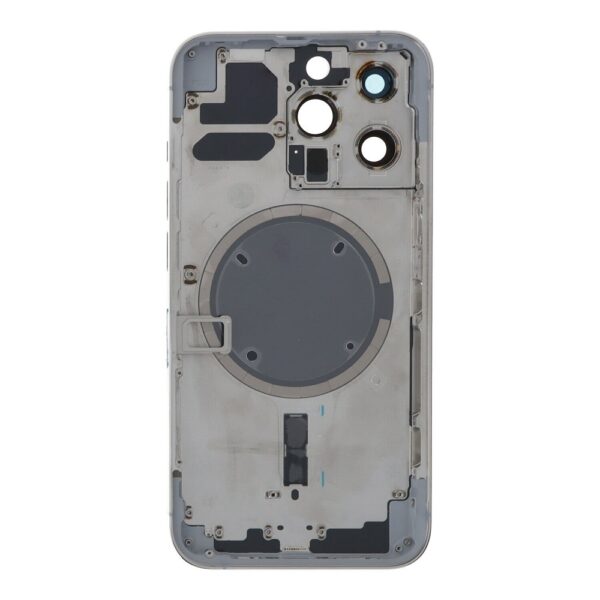 APPLE iPhone 13 Pro - Back battery door cover middle frame housing with small parts White OEM